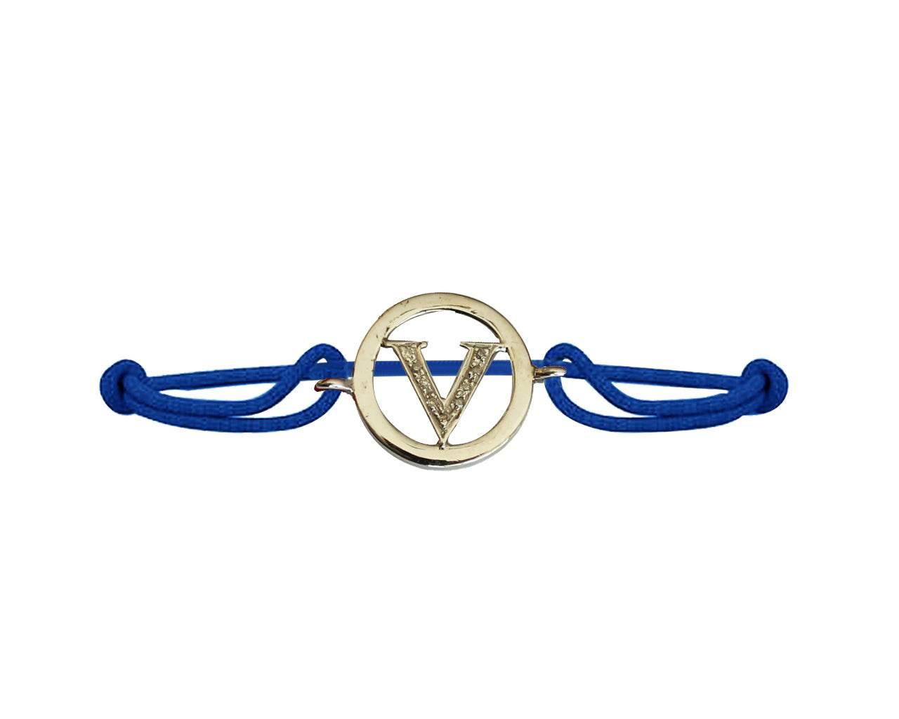 Alphabets Bracelet with Diamonds V - Jewelslane