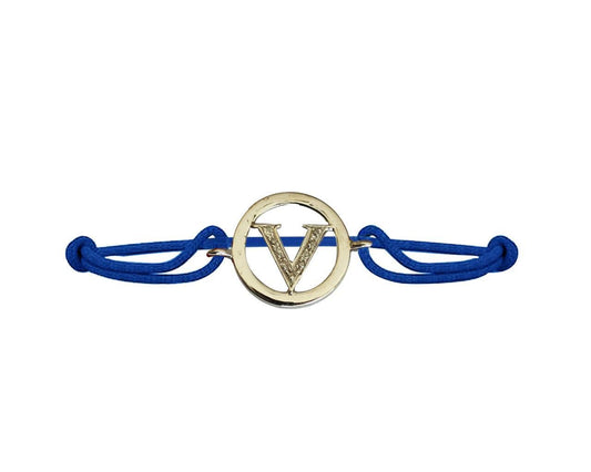 Alphabets Bracelet with Diamonds V - Jewelslane