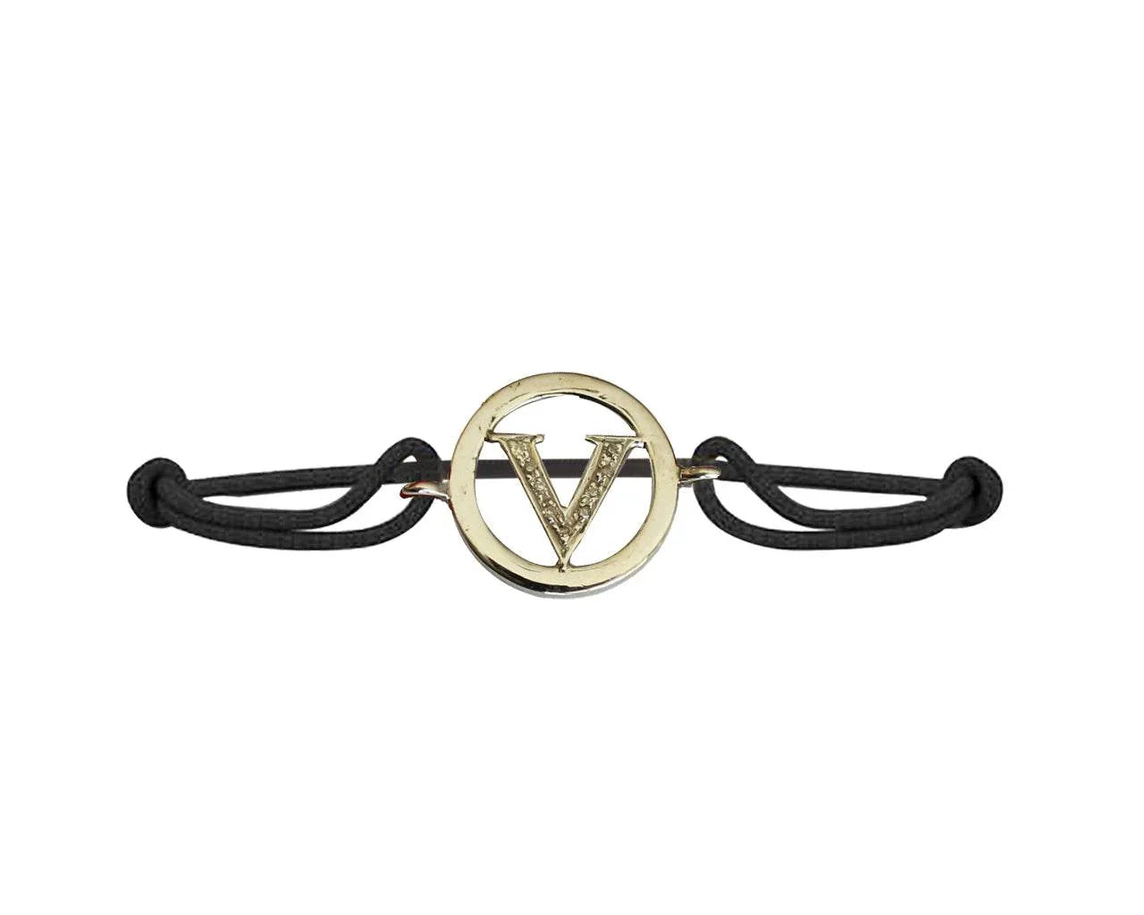 Alphabets Bracelet with Diamonds V - Jewelslane