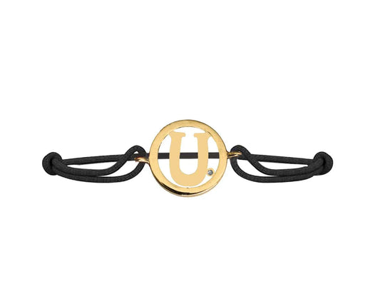 Alphabet U Gold Bracelet - Jewelslane