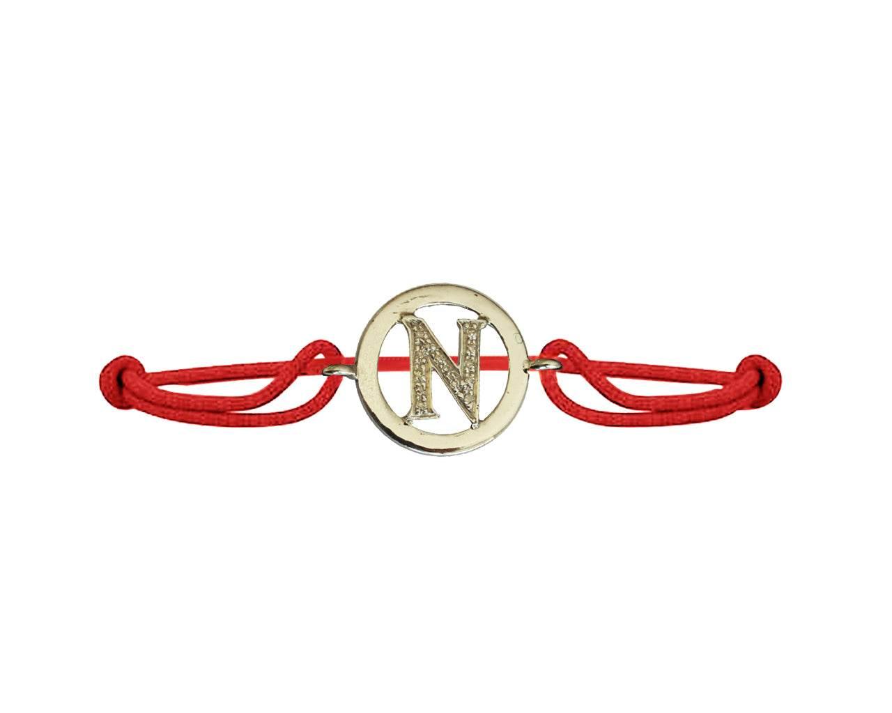 Alphabets Bracelet with diamonds N - Jewelslane