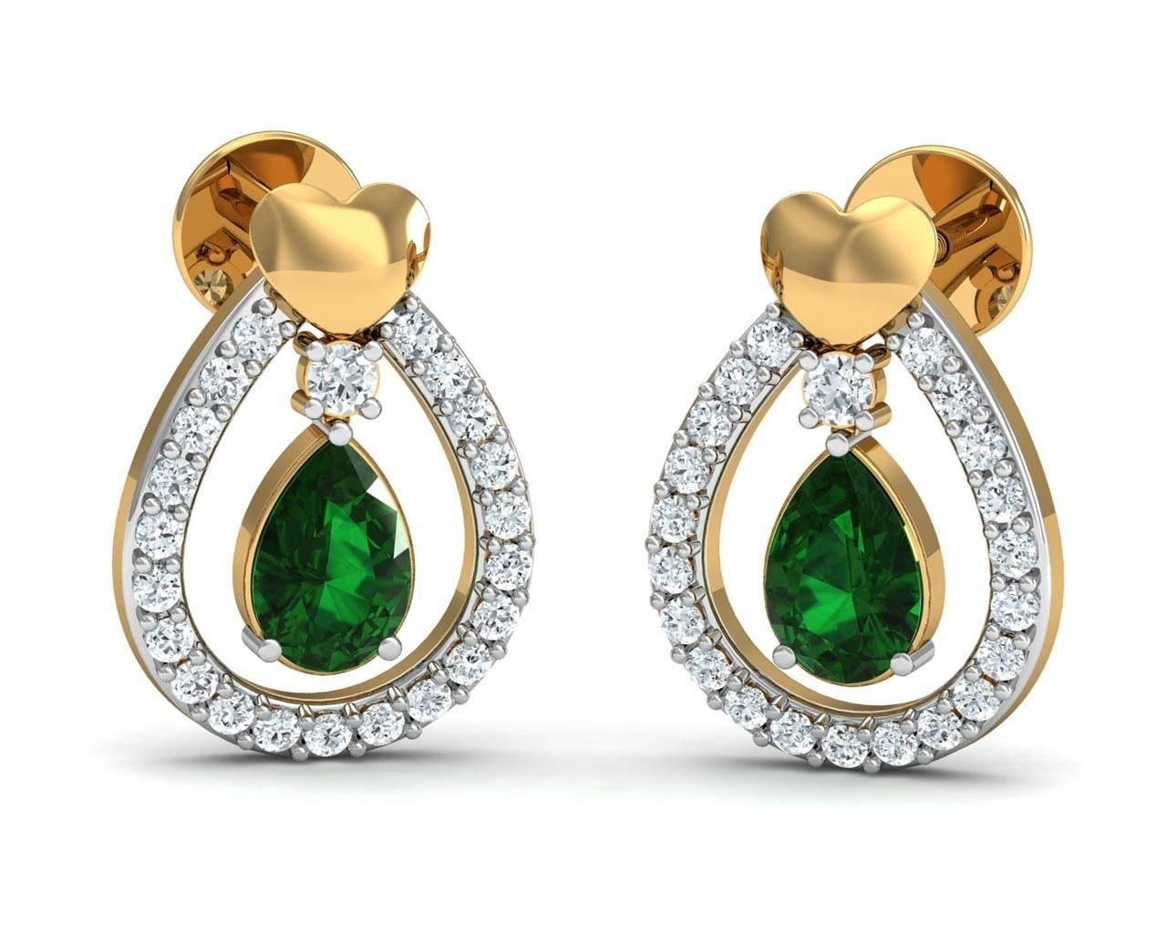 Ameena Emerald Diamond Pendant Set - Jewelslane