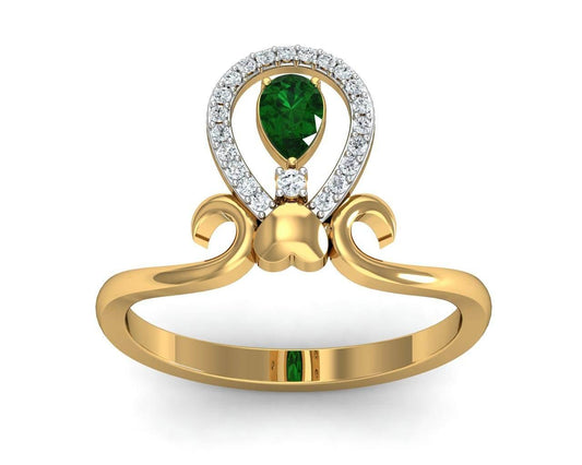 Ameena Emerald Diamond Ring - Jewelslane