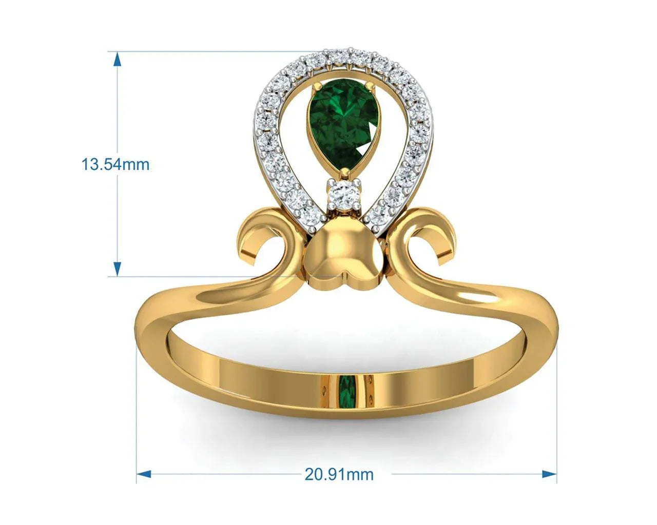 Ameena Emerald Diamond Ring - Jewelslane