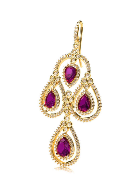 Amethyst & Diamond contemporary Danglers - Jewelslane