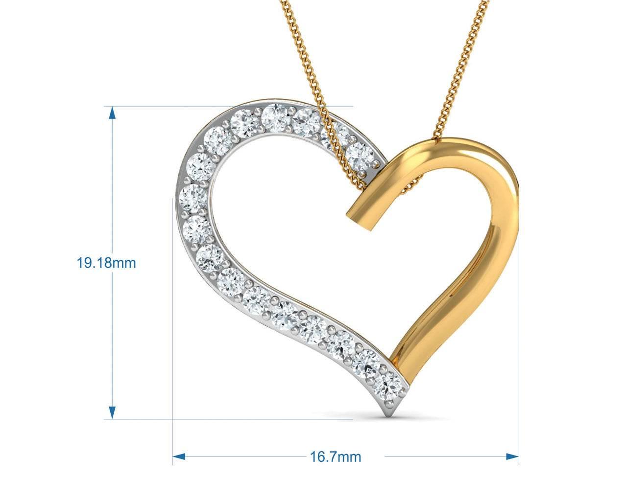 Amia Diamond Heart Pendant - Jewelslane