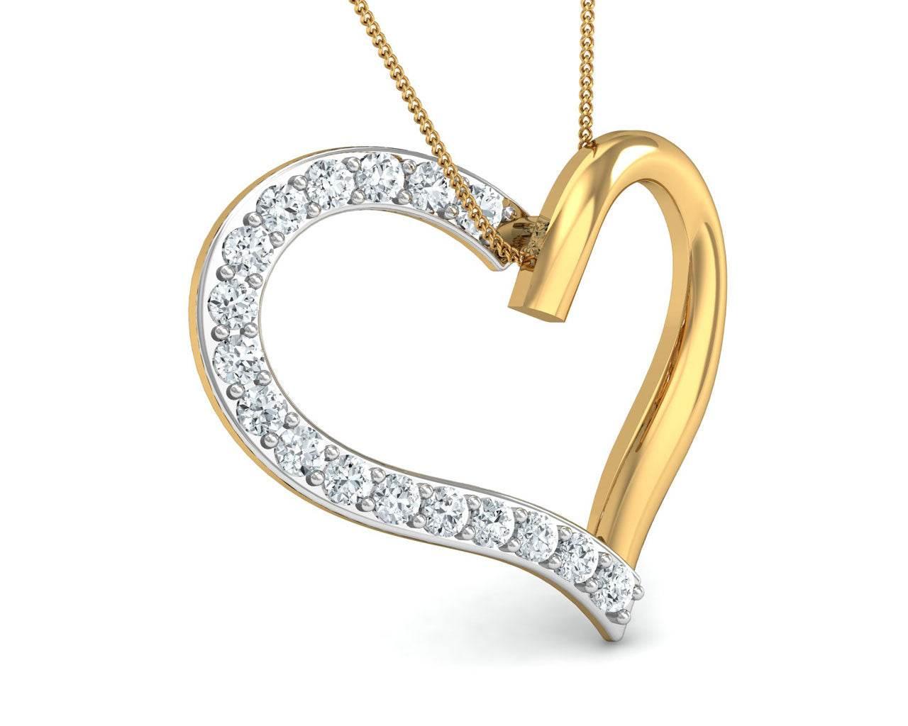 Amia Diamond Heart Pendant - Jewelslane