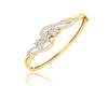 Amya Diamond Half Bangle In Gold - Jewelslane