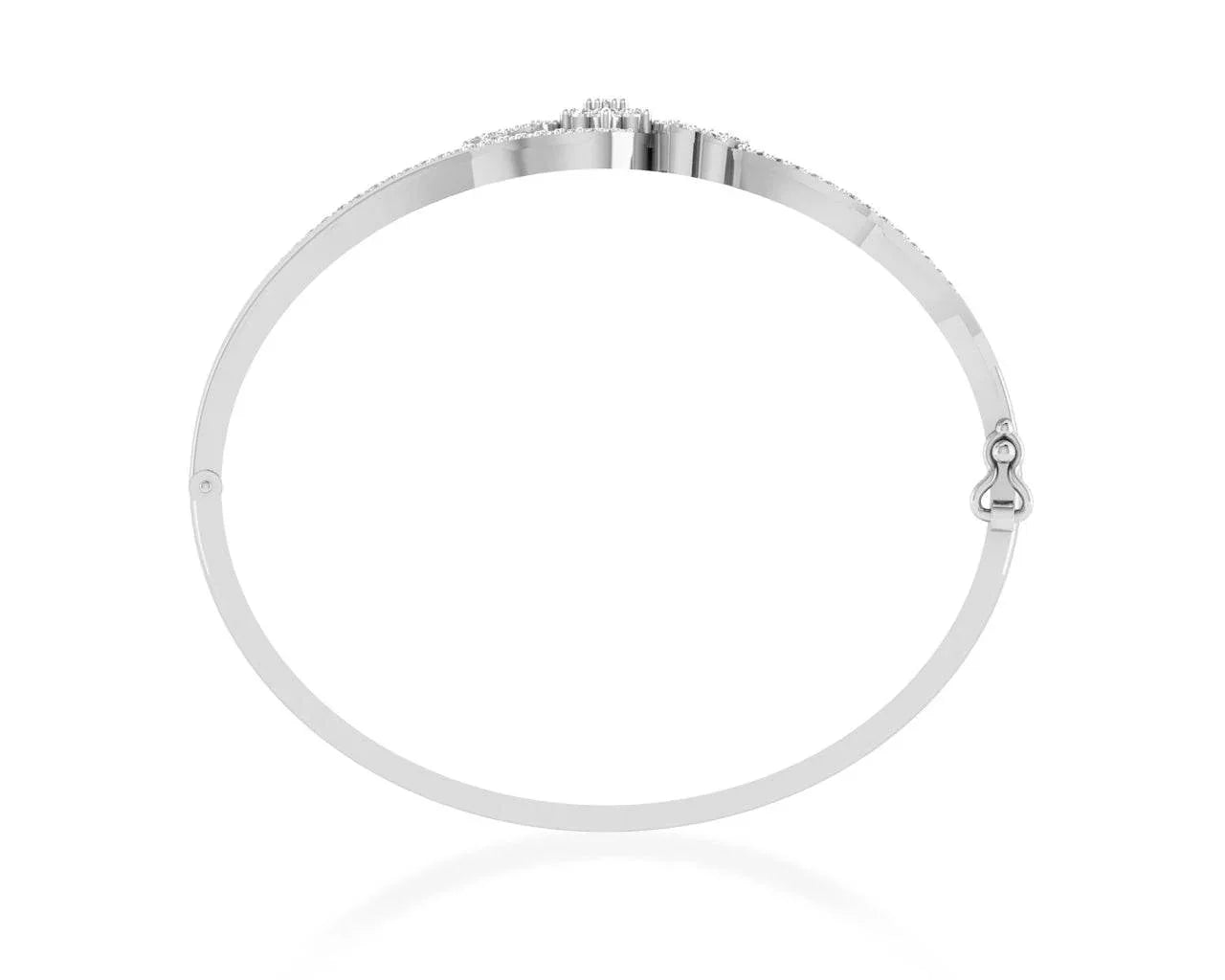 Amya Diamond Half Bangle In Gold - Jewelslane