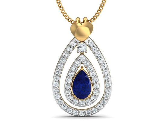 Anchita Sapphire Diamond Pendant - Jewelslane
