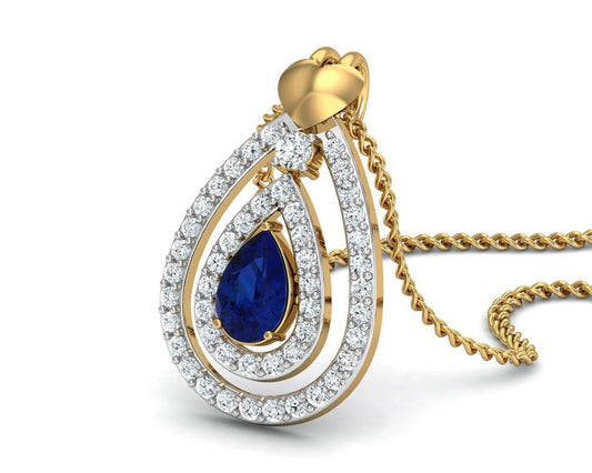 Anchita Sapphire Diamond Pendant - Jewelslane