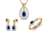 Anchita Sapphire Diamond Pendant Set - Jewelslane