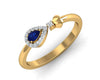 Buy Anchita Sapphire Ring in 14k hallmarked gold and studded with a Pear Shape Natural Sapphire and Diamonds - Jewelslane