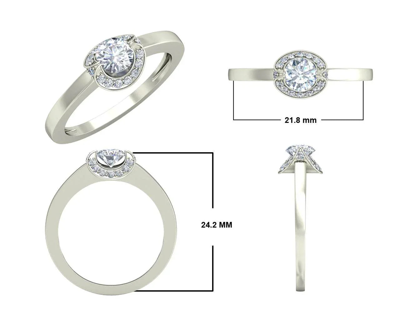 Angi Diamond Solitaire Engagement Ring - Jewelslane