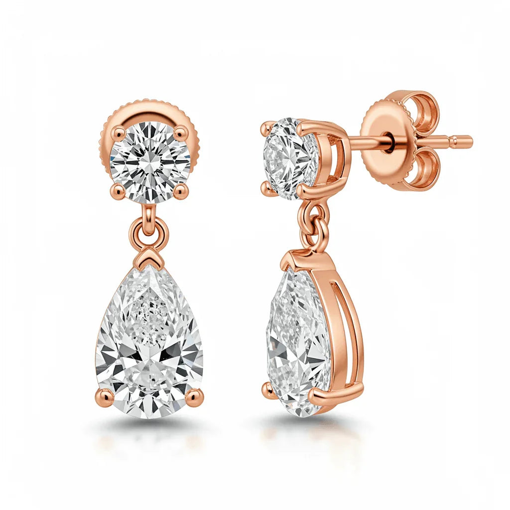 Ania Lab Grown Diamond Solitaire Earrings - Jewelslane