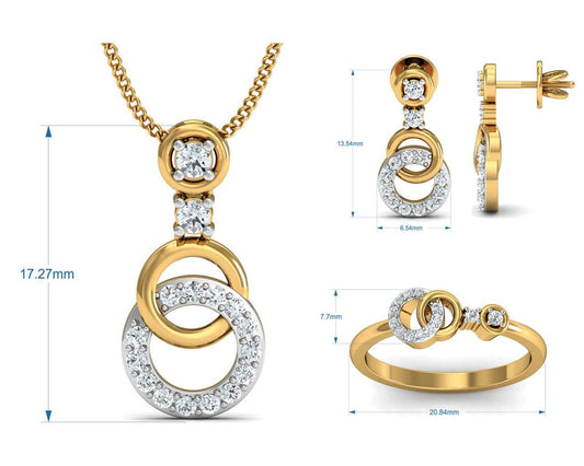 Anishi Diamond Pendant Set - Jewelslane