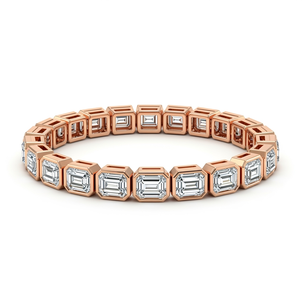 Araya Emerald Cut Lab Diamonds Tennis bracelet - Jewelslane