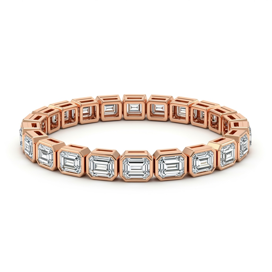 Araya Emerald Cut Lab Diamonds Tennis bracelet - Jewelslane