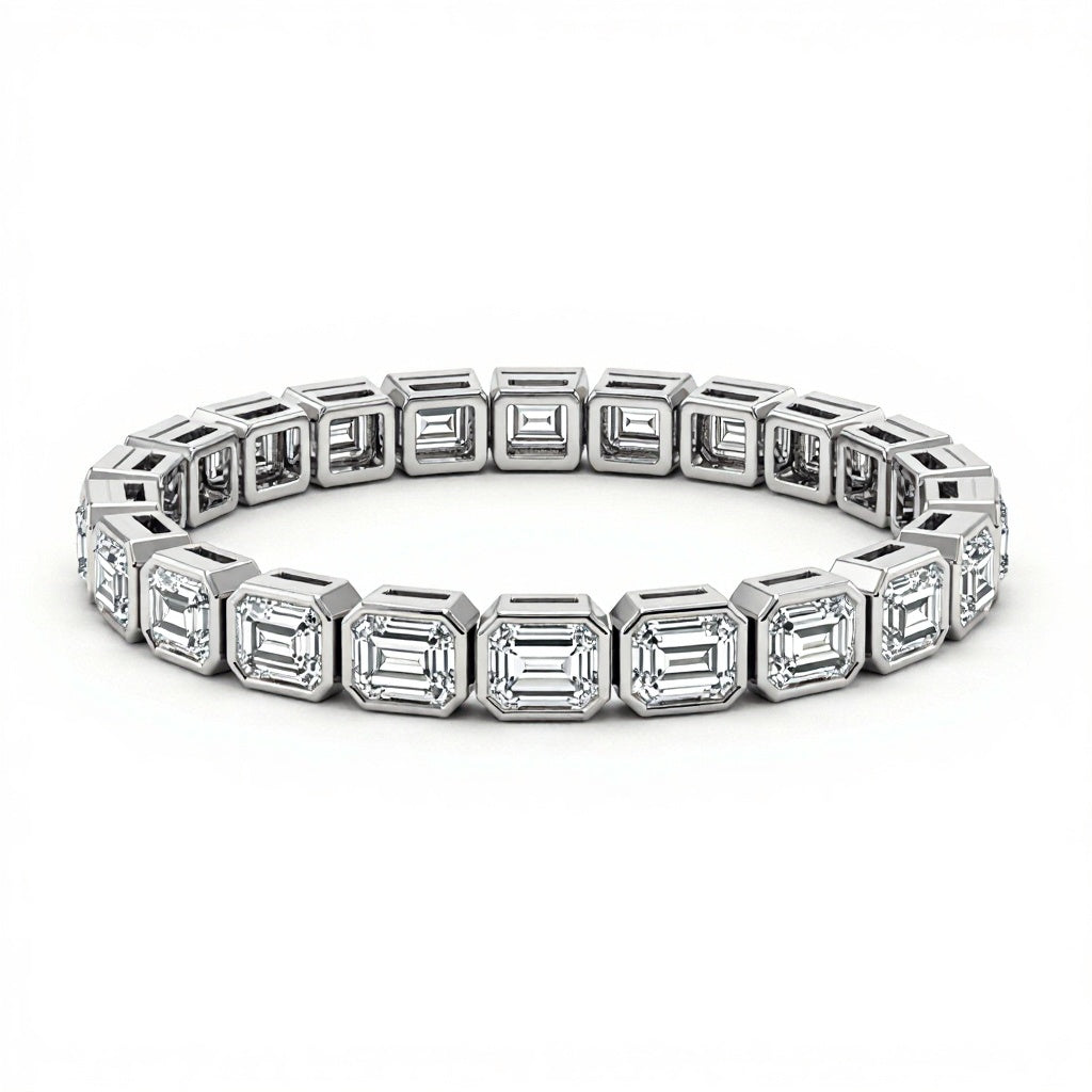 Araya Emerald Cut Lab Diamonds Tennis bracelet - Jewelslane