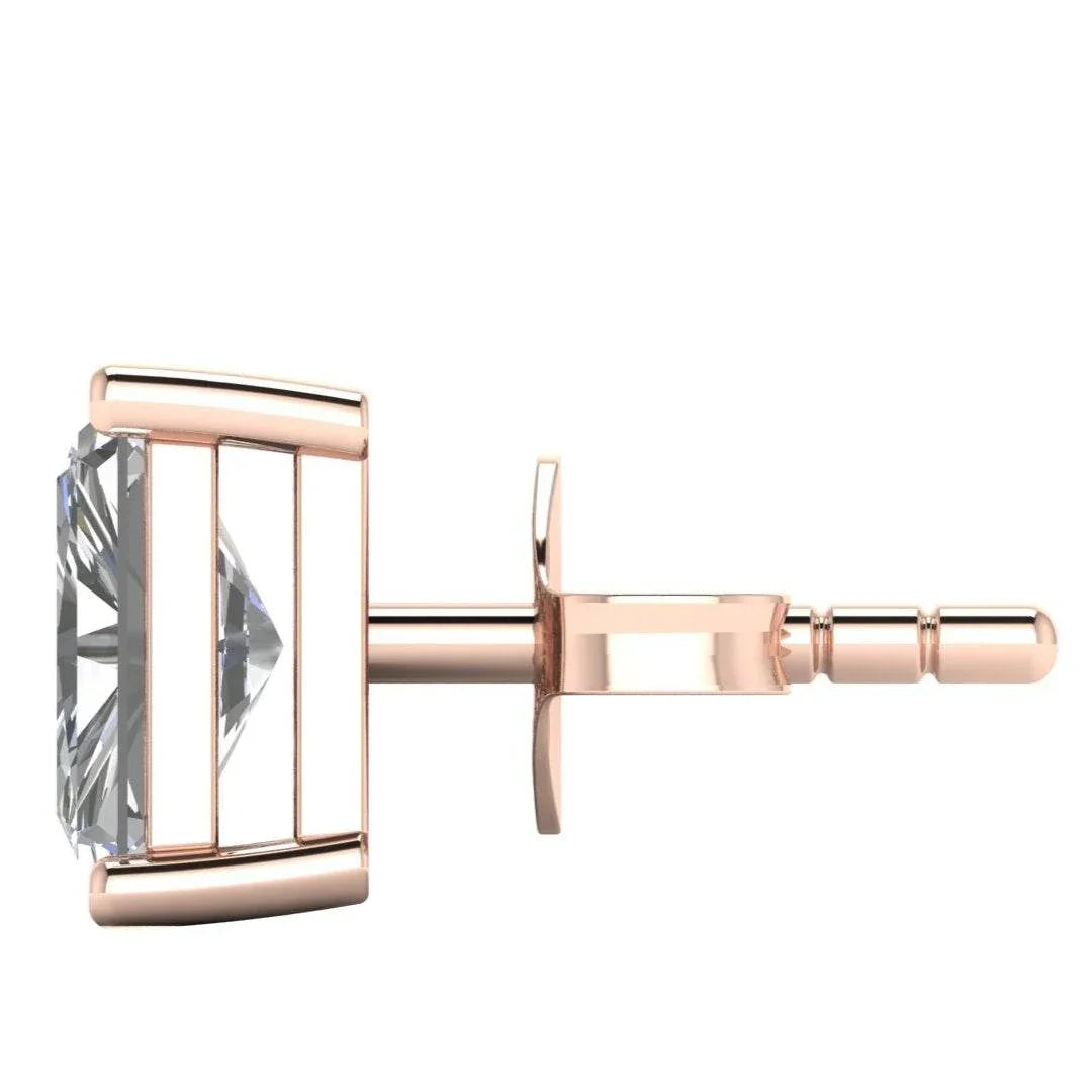 Aria Radiant Cut Lab Grown Diamond solitaire Earrings in Gold - Jewelslane