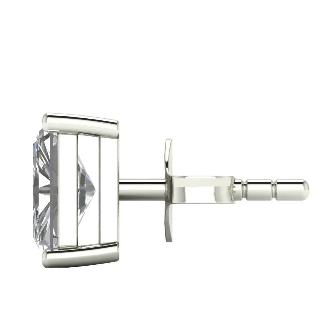 Aria Radiant Cut Lab Grown Diamond solitaire Earrings in Gold - Jewelslane