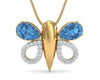 Asmara Blue Topaz & Diamond Pendant - Jewelslane