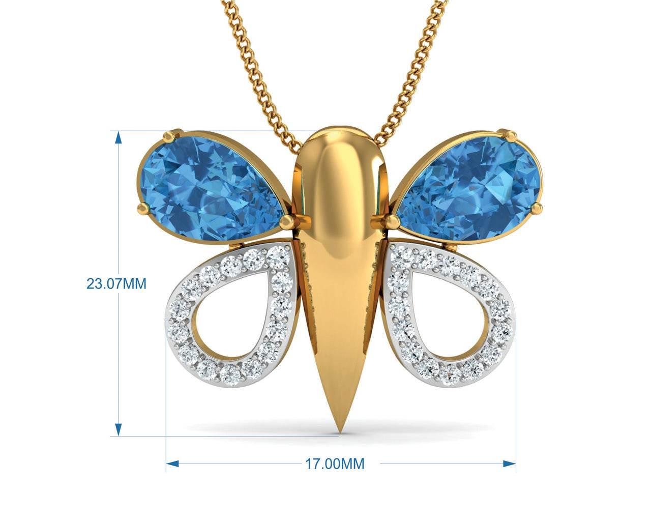 Asmara Blue Topaz & Diamond Pendant - Jewelslane
