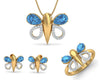 Asmara Blue Topaz & Diamond Pendant set - Jewelslane