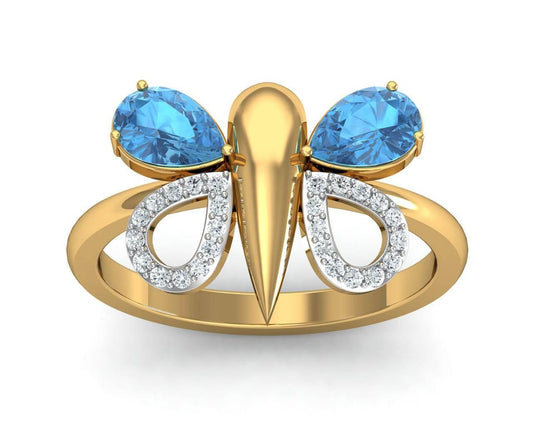 Asmara Blue Topaz & Diamond Ring - Jewelslane