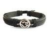 Auspicious Aum Bracelet in silver for Boys On Leather & Nylon Cord - Jewelslane