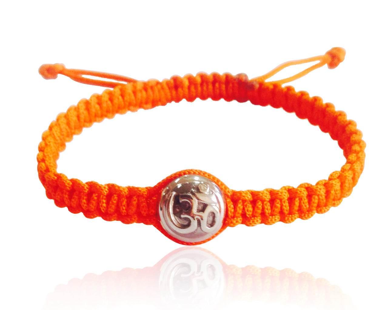 Aum Bracelet with Single Diamond Bead - Jewelslane