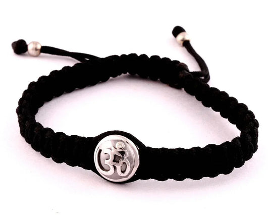 Aum Bracelet with Single Diamond Bead - Jewelslane