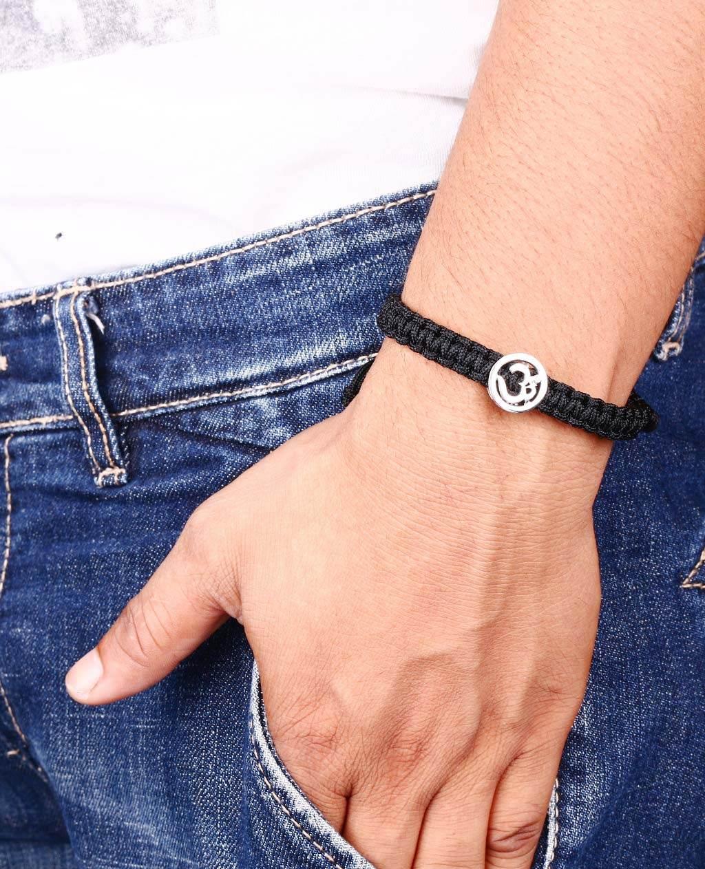 Aumkaara Gents Bracelet in Silver - Jewelslane