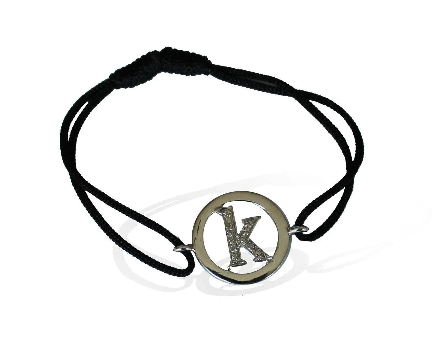 Alphabet bracelet with diamonds k lower case - Jewelslane