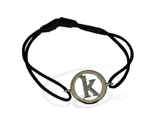 Alphabet bracelet with diamonds k lower case - Jewelslane