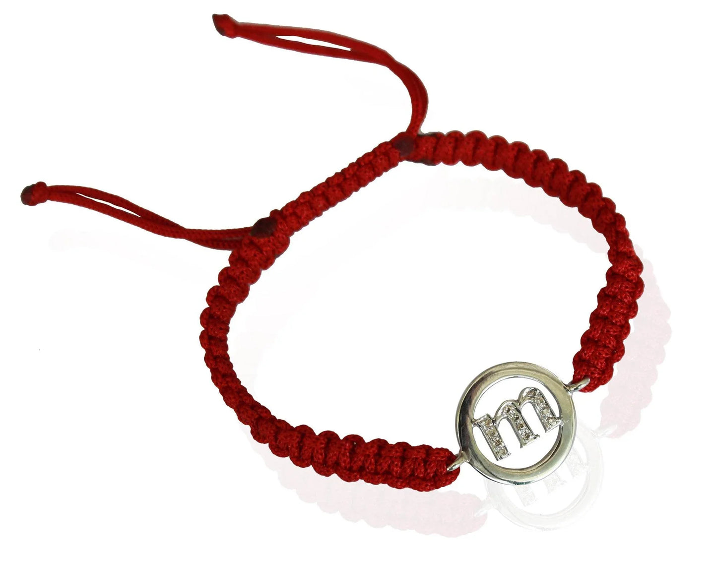 Alphabet m with diamonds in silver - Jewelslane