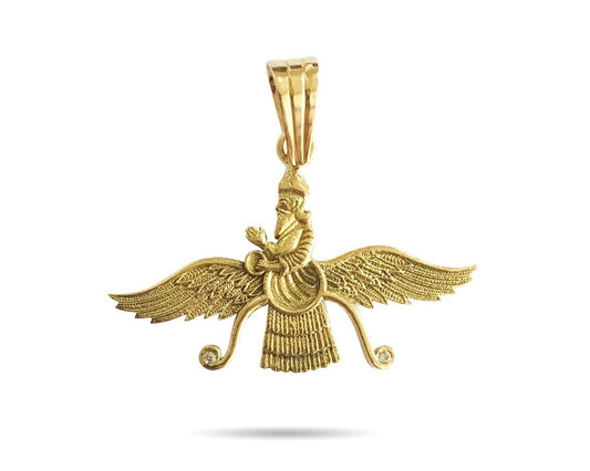 Auspicious Faravahar gold Pendant - Jewelslane