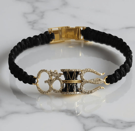 Om, Damru and Trishul Bracelet for men - Jewelslane