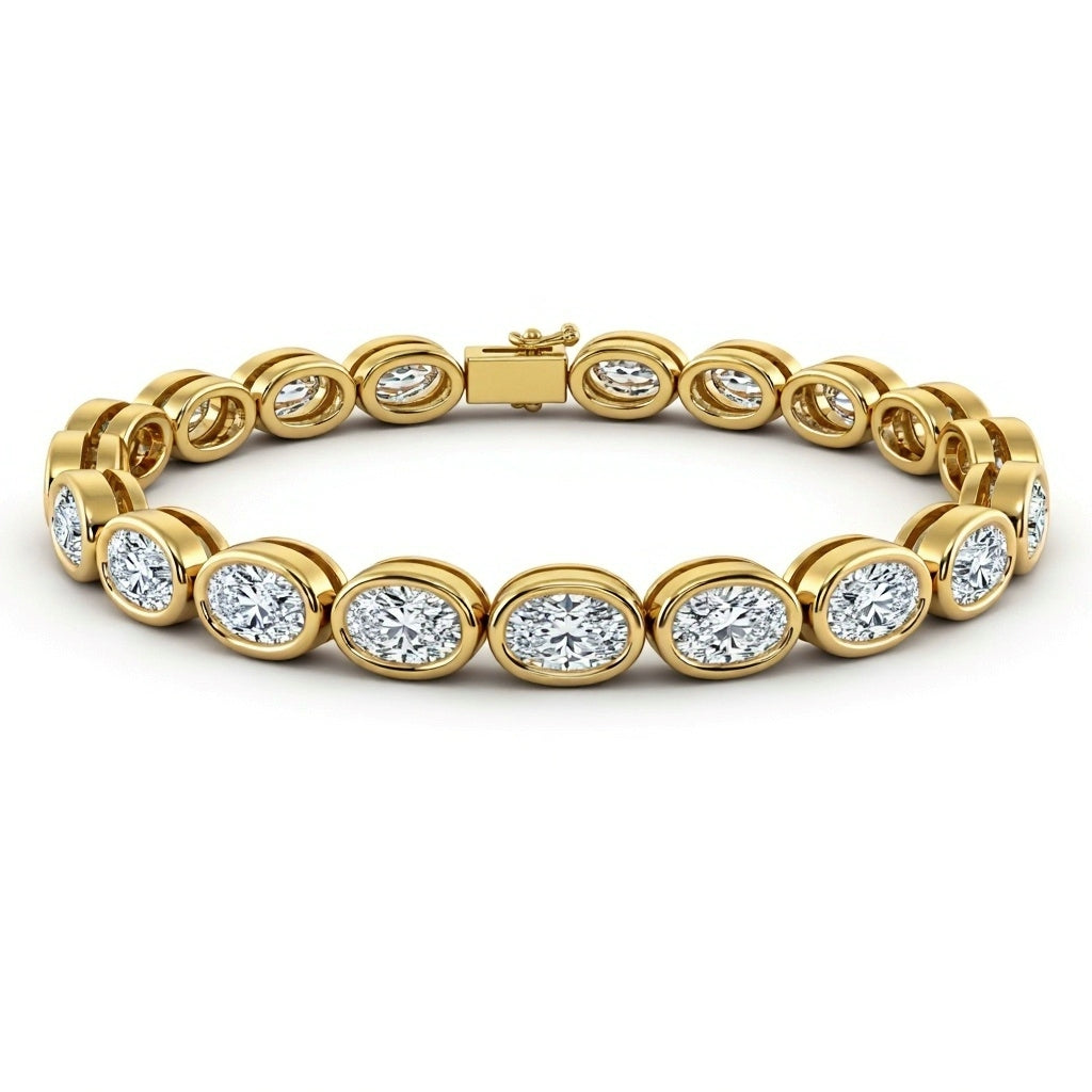 Ava Oval Shape Lab Diamonds Bezel set Tennis Bracelet