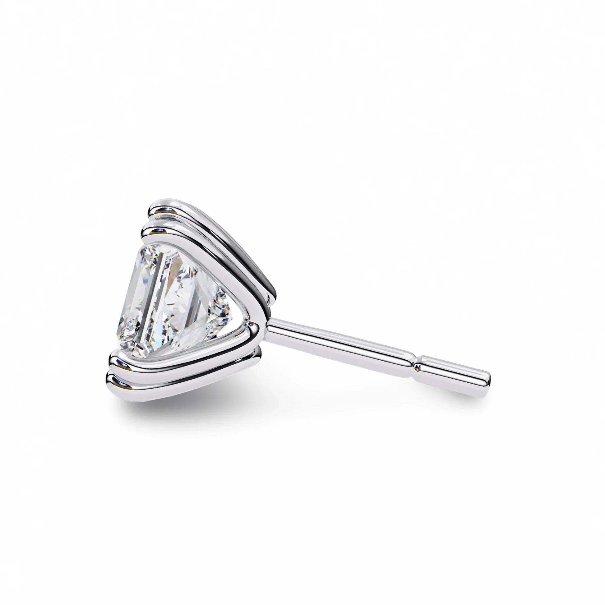 Ava Princess Cut Lab Grown Diamond Solitaire Earrings in gold - Jewelslane