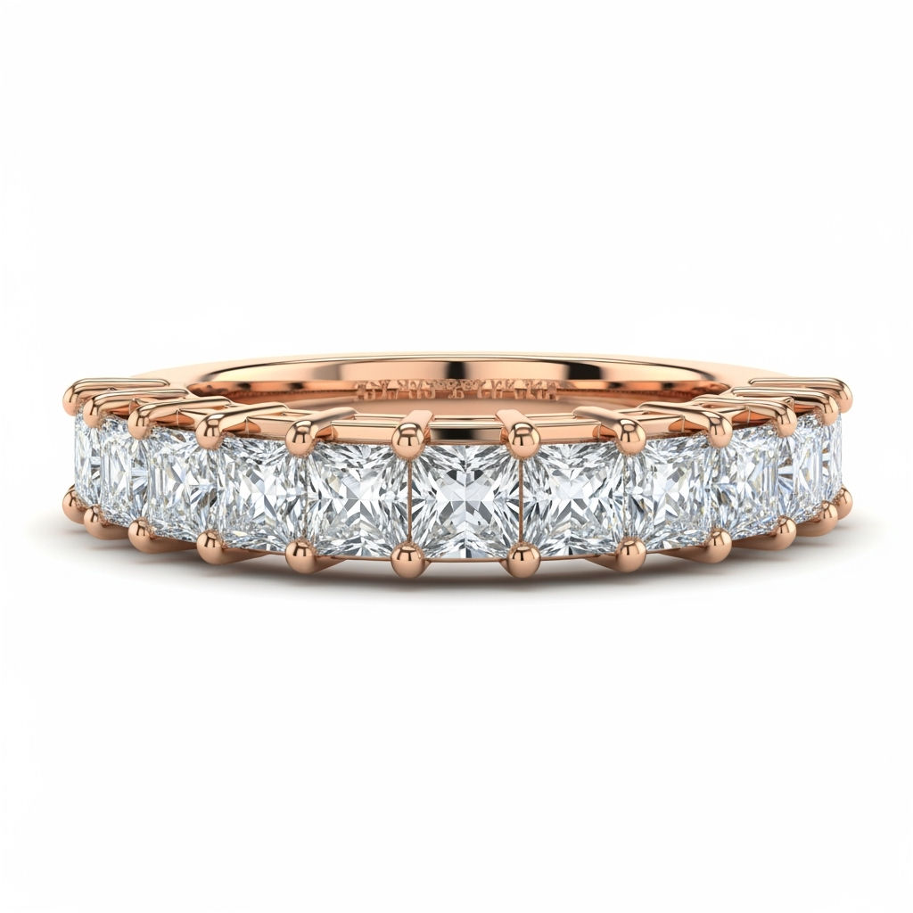 Avi Princess cut Lab Diamonds Ring Band - Jewelslane