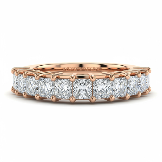Avi Princess cut Lab Diamonds Ring Band - Jewelslane