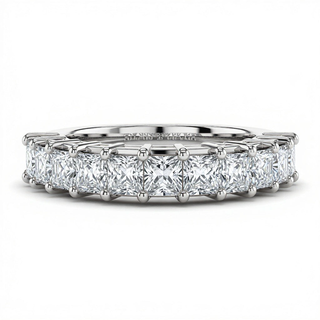 Avi Princess cut Lab Diamonds Ring Band - Jewelslane