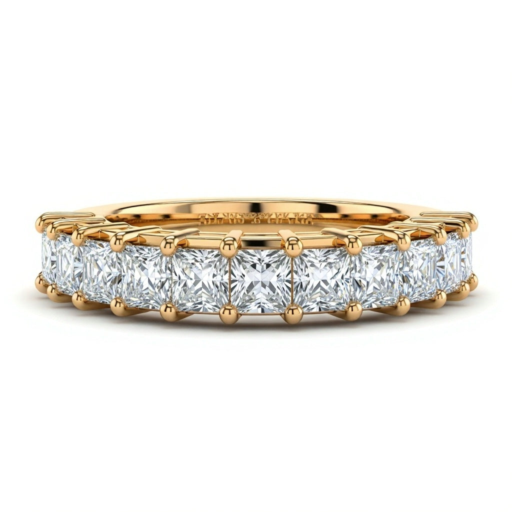 Avi Princess cut Lab Diamonds Ring Band - Jewelslane