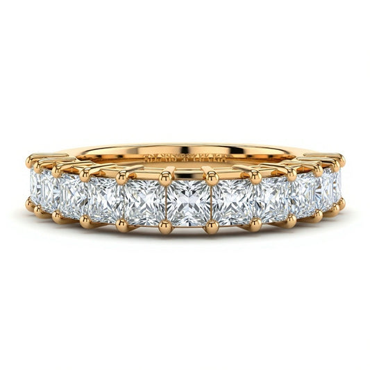 Avi Princess cut Lab Diamonds Ring Band - Jewelslane