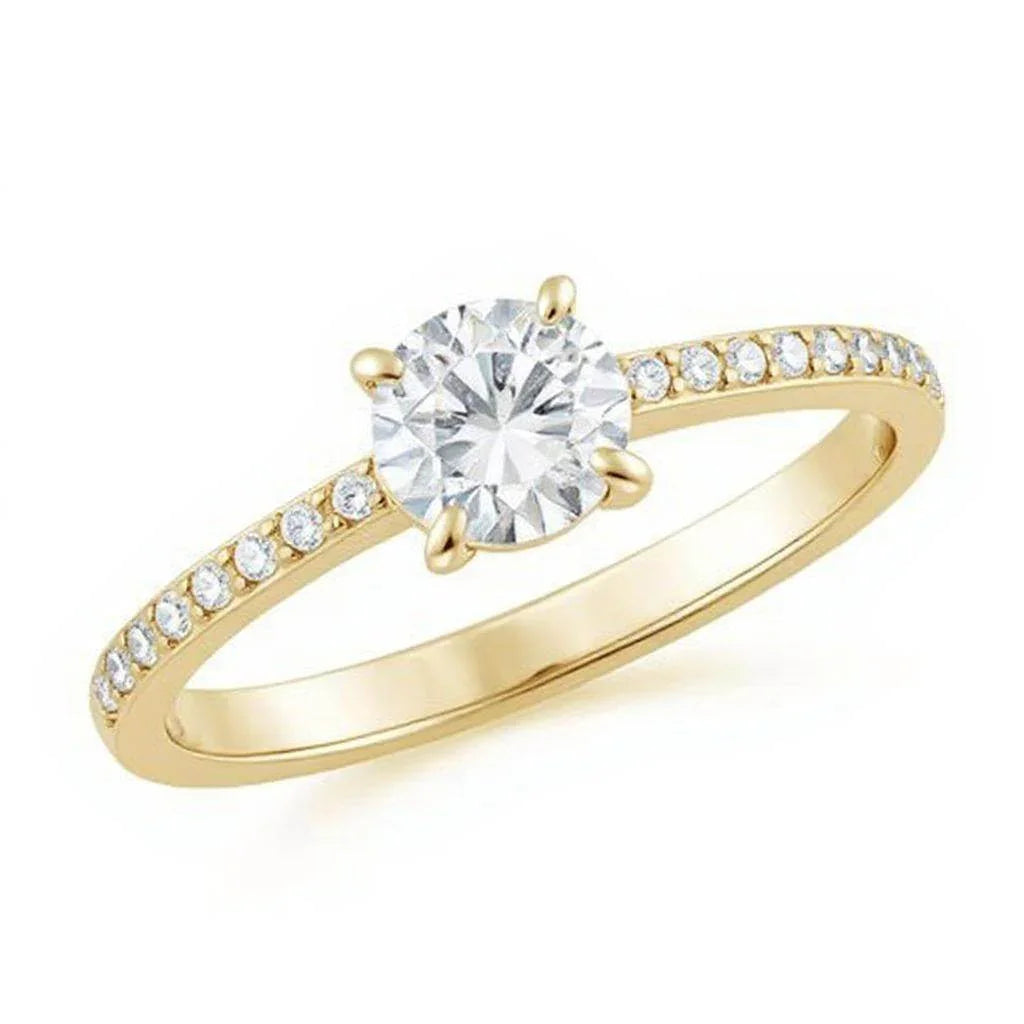 Becca Round Brilliant Lab Diamond Engagement Ring - Jewelslane