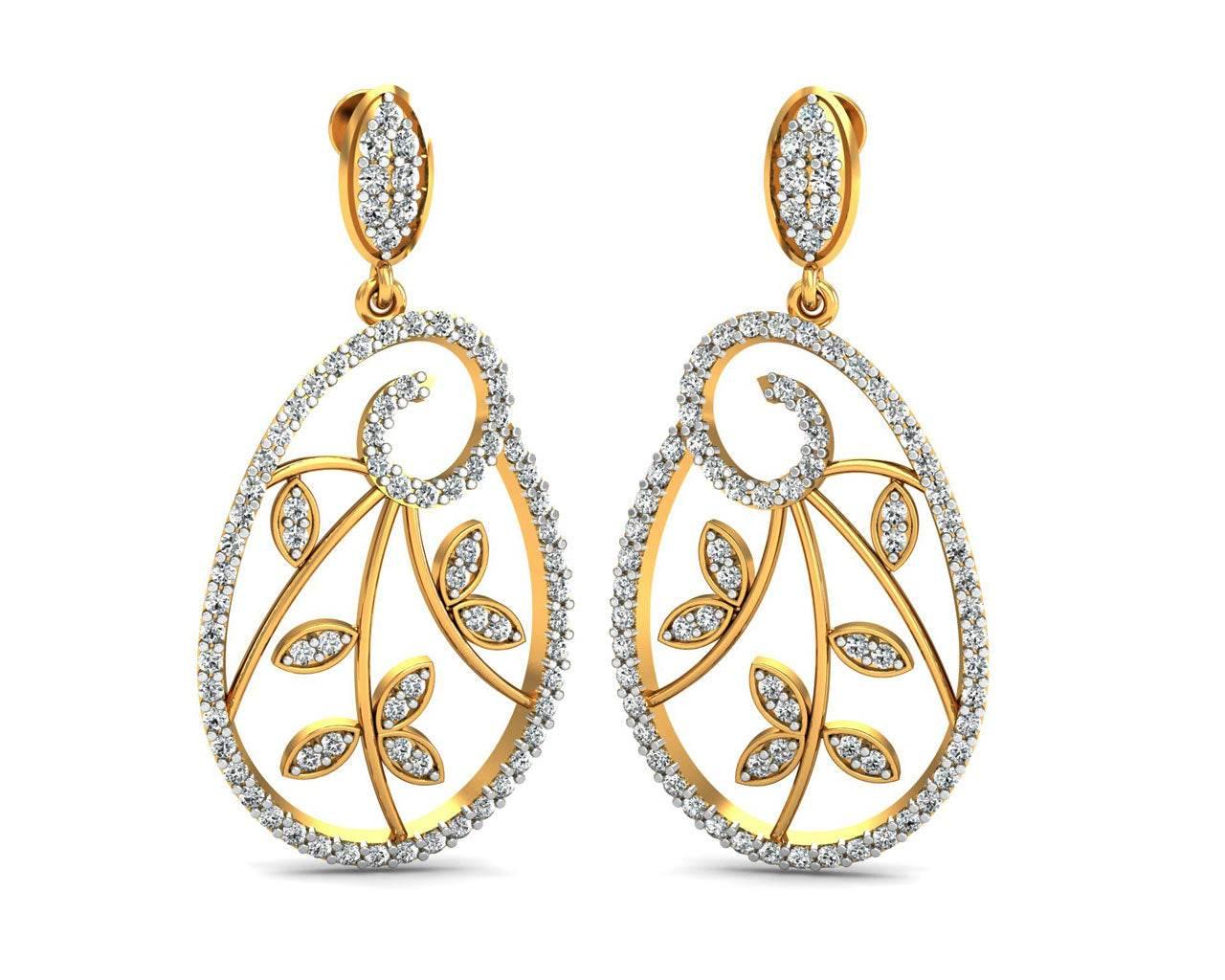 Bela Diamond Dangle Drop Earrings - Jewelslane