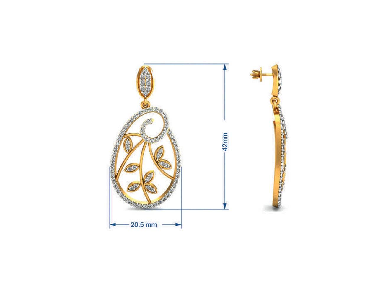 Bela Diamond Dangle Drop Earrings - Jewelslane