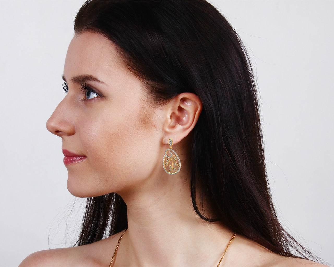 Bela Diamond Dangle Drop Earrings - Jewelslane