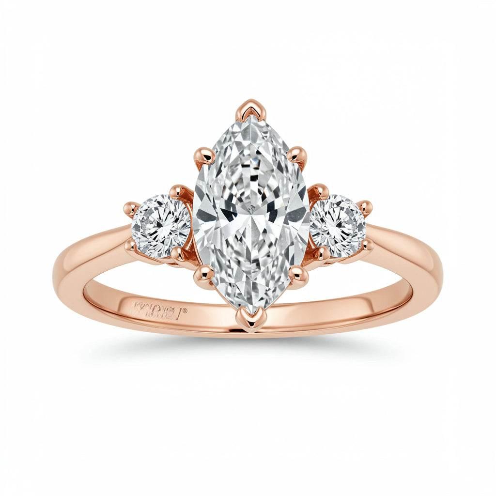Bria Marquee Shape Lab Soliataire Diamond Ring - Jewelslane